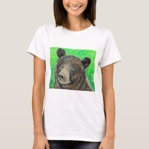 T-shirt Peinture d'ours Brown réfléchie