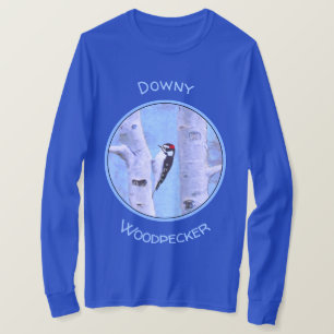 T-shirt Peinture Downy Woodpecker - Art original pour oise