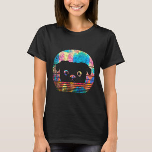 T-shirt Peinture drôle de Pug Chien Rétro Vintage Amoureux