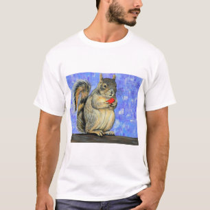 T-shirt Peinture d'un Écureuil Malicieux