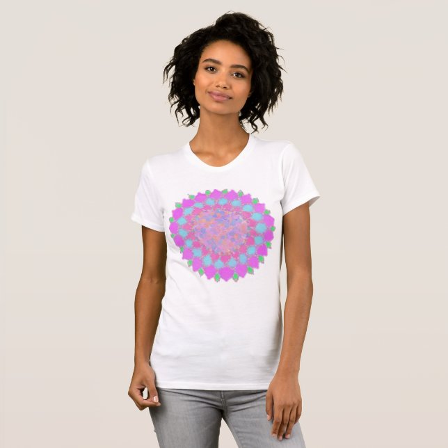 T-shirt Peinture éclaboussée florale rangoli Holi (Devant entier)