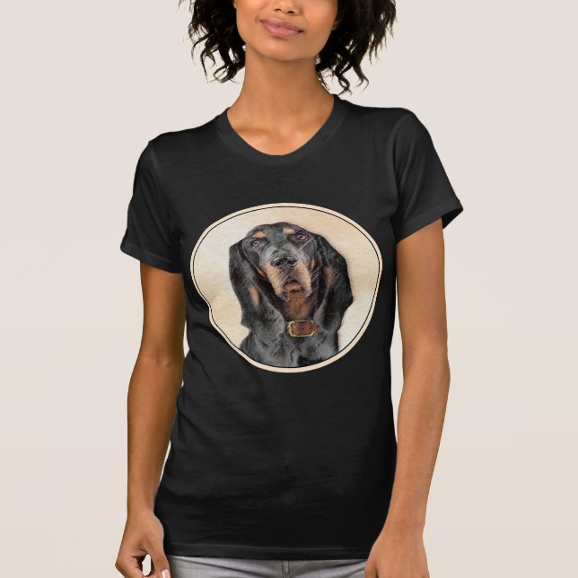 T-shirt Peinture en noir et blanc - Art original Chien (Devant)