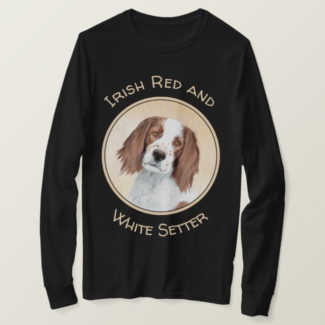 T-shirt Peinture en Setter rouge et blanc irlandais - Art  (Design devant)