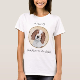 T-shirt Peinture en Setter rouge et blanc irlandais - Art