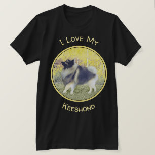T-shirt Peinture en teint de Keeshond - jolie art original