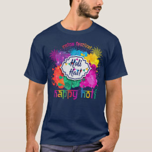 T-shirt Peinture et feux d'artifice colorés Holi
