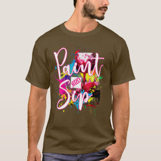 T-shirt Peinture et Sip Party Art Night Vin Toile nouveaut