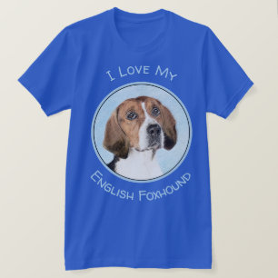 T-shirt Peinture Foxhound en anglais - Joli art original c