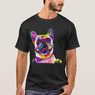 T-shirt Peinture française couleur Bulldog Art animal de c