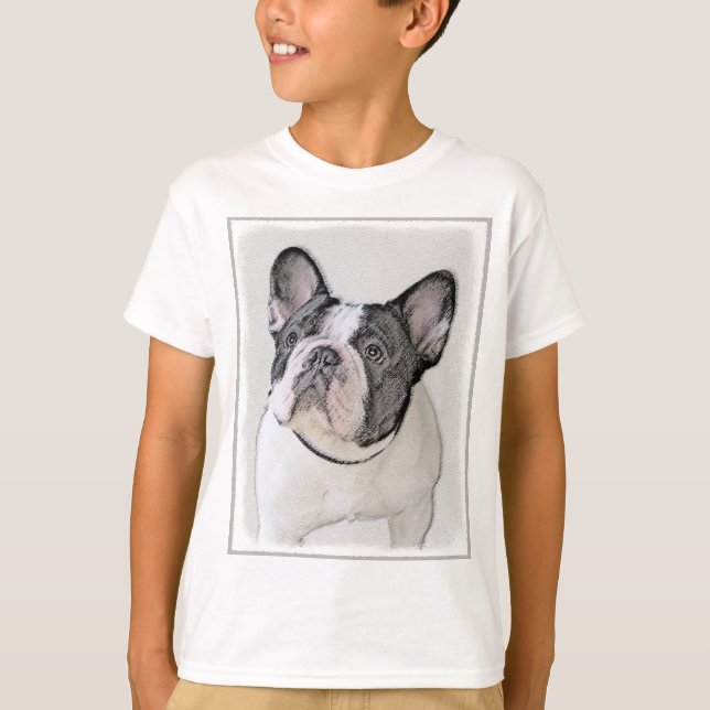 T-shirt Peinture française de Bulldog (Pied de broche) - A (Devant)