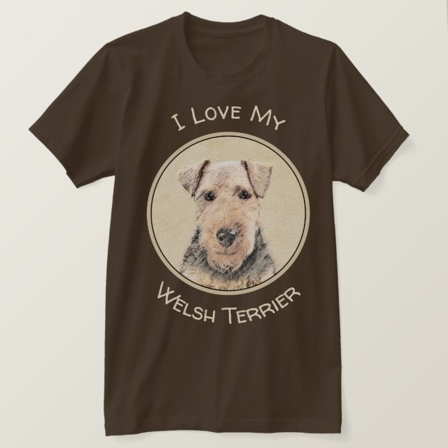 T-shirt Peinture galloise Terrier - Cute Original Chien Ar (Design devant)