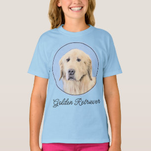 T-shirt Peinture Golden Retriever - Joli art original chie