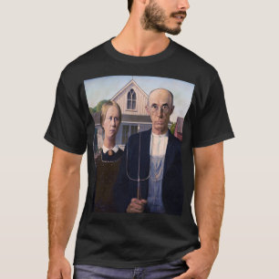 T-shirt Peinture gothique américaine par Grant Wood