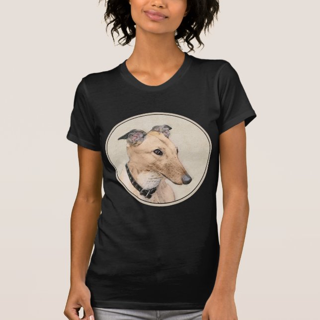 T-shirt Peinture Greyhound - Beau art original de chien (Devant)
