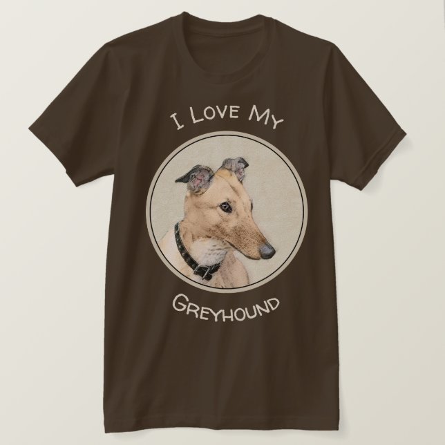 T-shirt Peinture Greyhound - Cute Original Chien Art (Design devant)