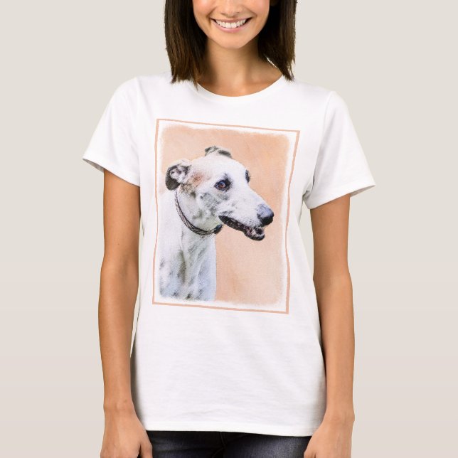 T-shirt Peinture Greyhound - Cute Original Chien Art (Devant)