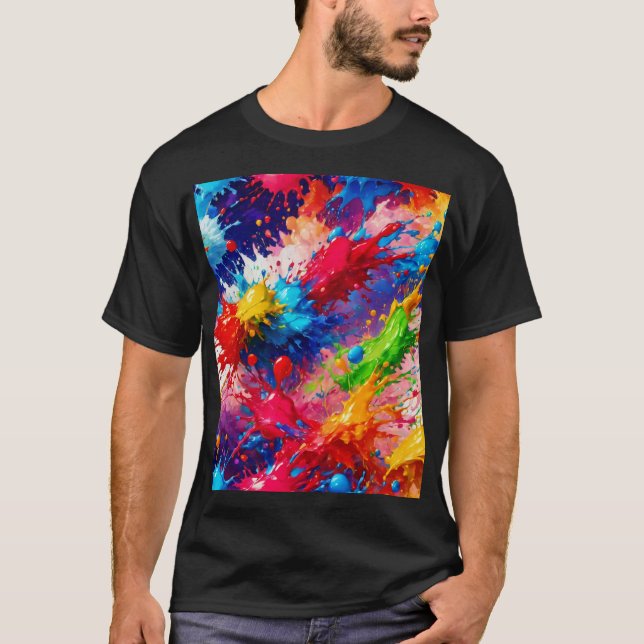 T-shirt Peinture humide colorée design (Devant)