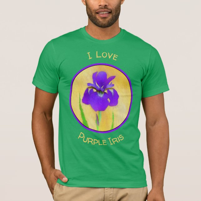 T-shirt Peinture Iris à pois pourpre - Chien original mign (Devant)