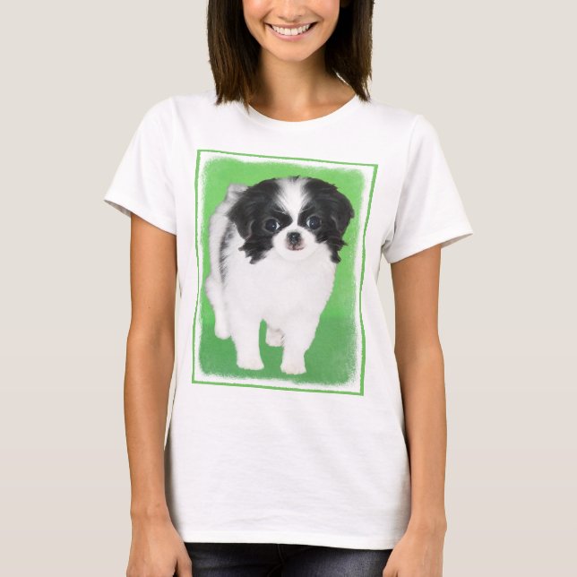 T-shirt Peinture japonaise de chiot - Art original de chie (Devant)