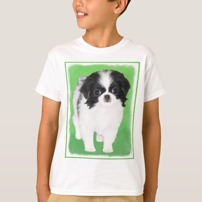 T-shirt Peinture japonaise de chiot - Art original de chie (Devant)