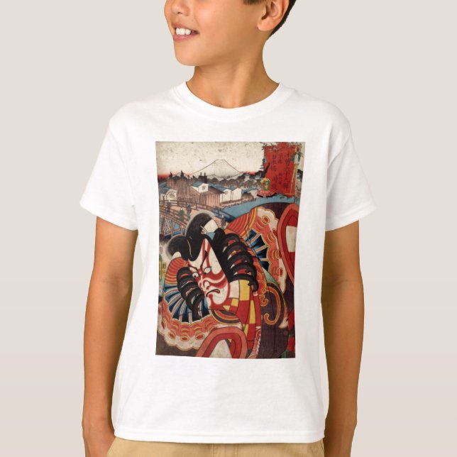 T-shirt Peinture japonaise vintage - acteur de Kabuki (Devant)