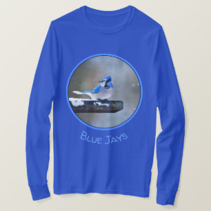 T-shirt Peinture Jay Bleu - Art Oiseau Original