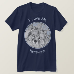 T-shirt Peinture Keeshond Beth - Joli art original chien