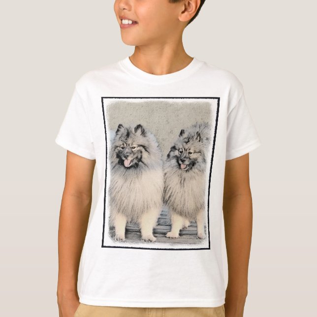 T-shirt Peinture Keeshond Brothers - Art Chien original (Devant)