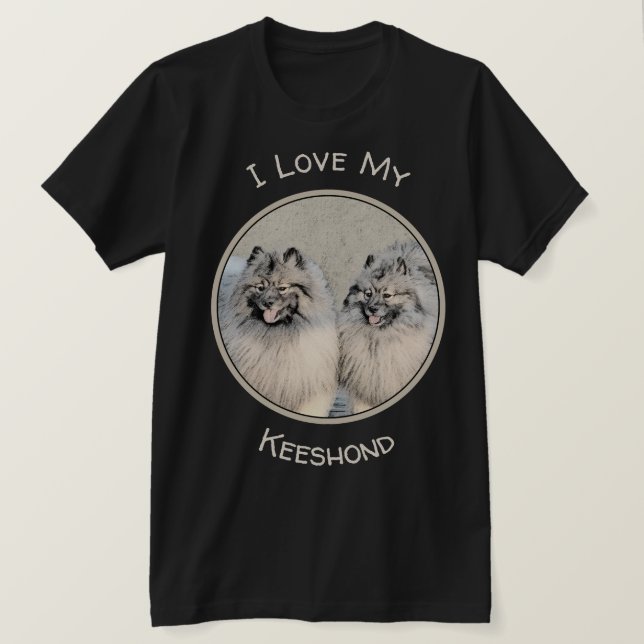 T-shirt Peinture Keeshond Brothers - Art Chien original (Design devant)