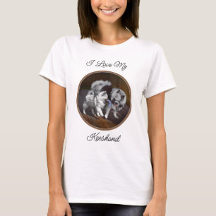 T-shirt Peinture Keeshond Playtime - Jolie art original ch
