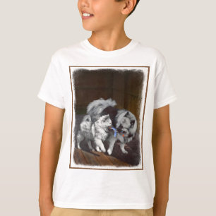 T-shirt Peinture Keeshond Playtime - Jolie art original ch