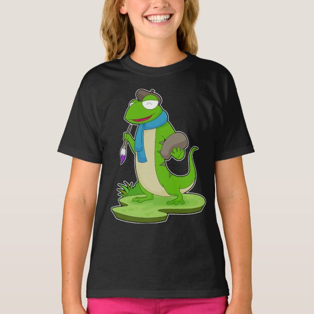 T-shirt Peinture Lizard Peinture Pinceau (Devant)