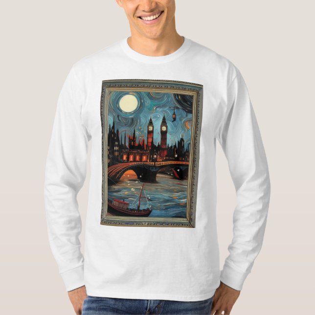 T-shirt Peinture londonienne encadrée Vintage Long Sleeve (Devant)
