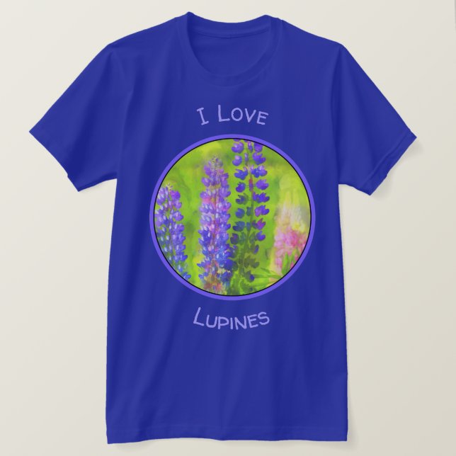T-shirt Peinture Lupine - Art Fleur Original (Design devant)
