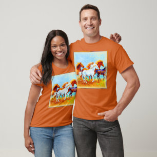 T-shirt Peinture Mignonne De Chevaux De Course. Commandez