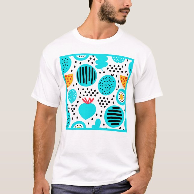 T-shirt Peinture Motif de fruits bleus. Acheter maintenant (Devant)