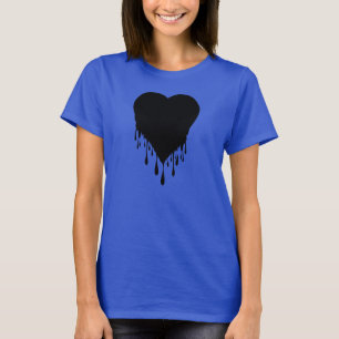 T-shirt Peinture noire d'égoutture de coeur