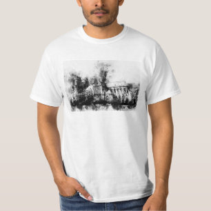 T-shirt Peinture noire et blanche de la cathédrale Notre-D