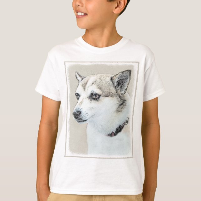T-shirt Peinture norvégienne Lundehund - Art original chie (Devant)