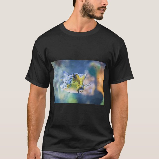 T-shirt Peinture numérique de poisson-coffre (Devant)