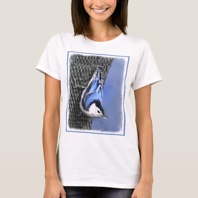 T-shirt Peinture Nuthatch à poitrine blanche Art original (Devant)
