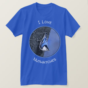T-shirt Peinture Nuthatch à poitrine blanche Art original