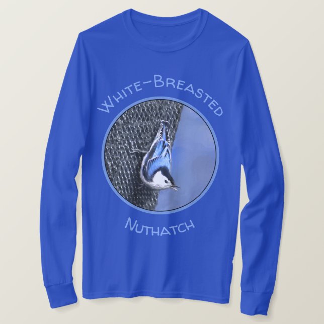 T-shirt Peinture Nuthatch à poitrine blanche Art original (Design devant)