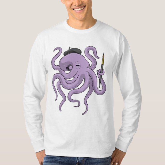 T-shirt Peinture Octopus Peinture brosse (Devant)
