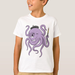 T-shirt Peinture Octopus Peinture brosse