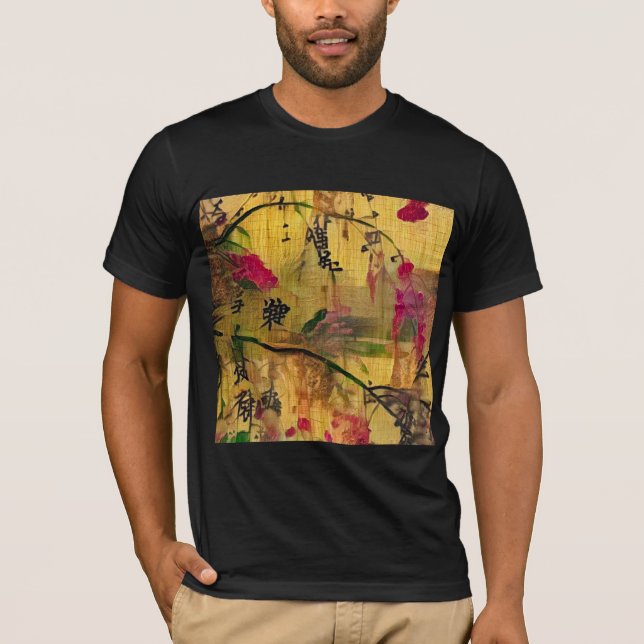 T-shirt Peinture orientale. Style japonais (Devant)