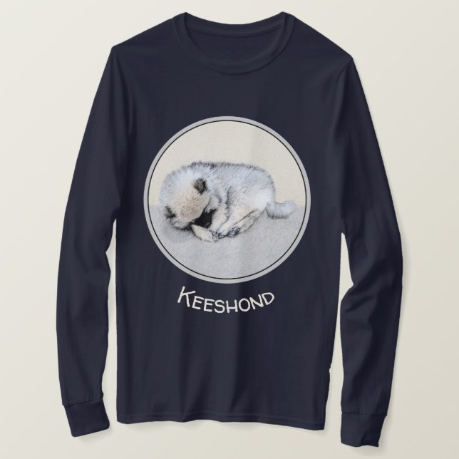 T-shirt Peinture originale de Chien à chiot dormant (Design devant)