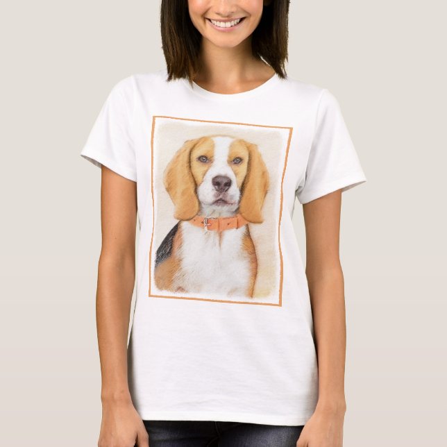 T-shirt Peinture originale de chien Beagle Hound Art anima (Devant)
