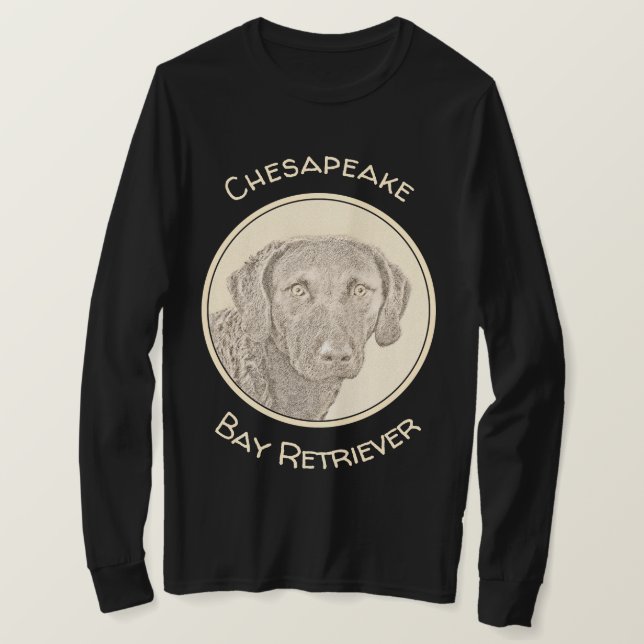 T-shirt Peinture originale de chien par Retriever de Chesa (Design devant)