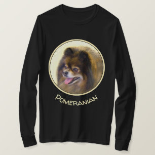T-shirt Peinture originale de Pomeranian noir et feu - Art